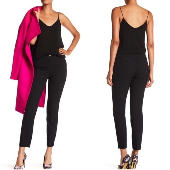 Ted Baker London Textured Flat Pocket Cigarette Pant - Black - Picture 1 of 7